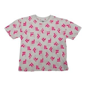 NWT Fila Neon Pink Boxy Short Sleeve Shirt Size Large (14/16) Girl's